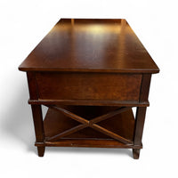 Wooden Coffee Table With Drawer & Lower Shelf