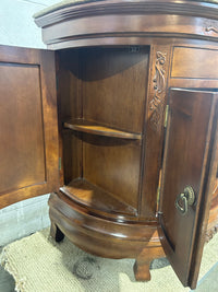Demilune Vanity with Storage Cabinet