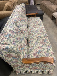 Floral Sofa With Wooden Arms