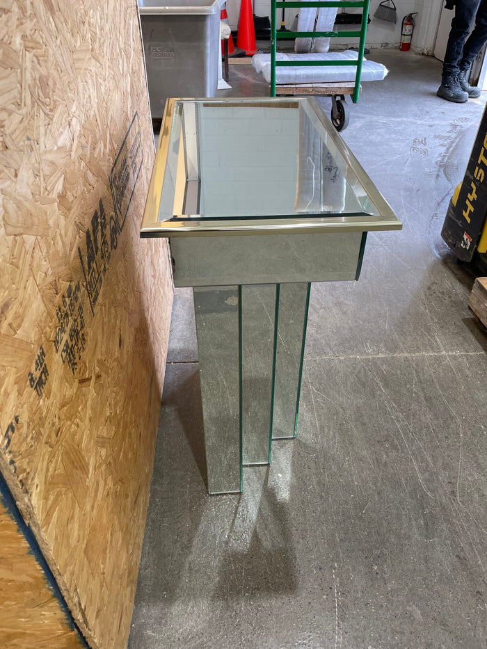 Multi-side Glass and Chrome Accent Table