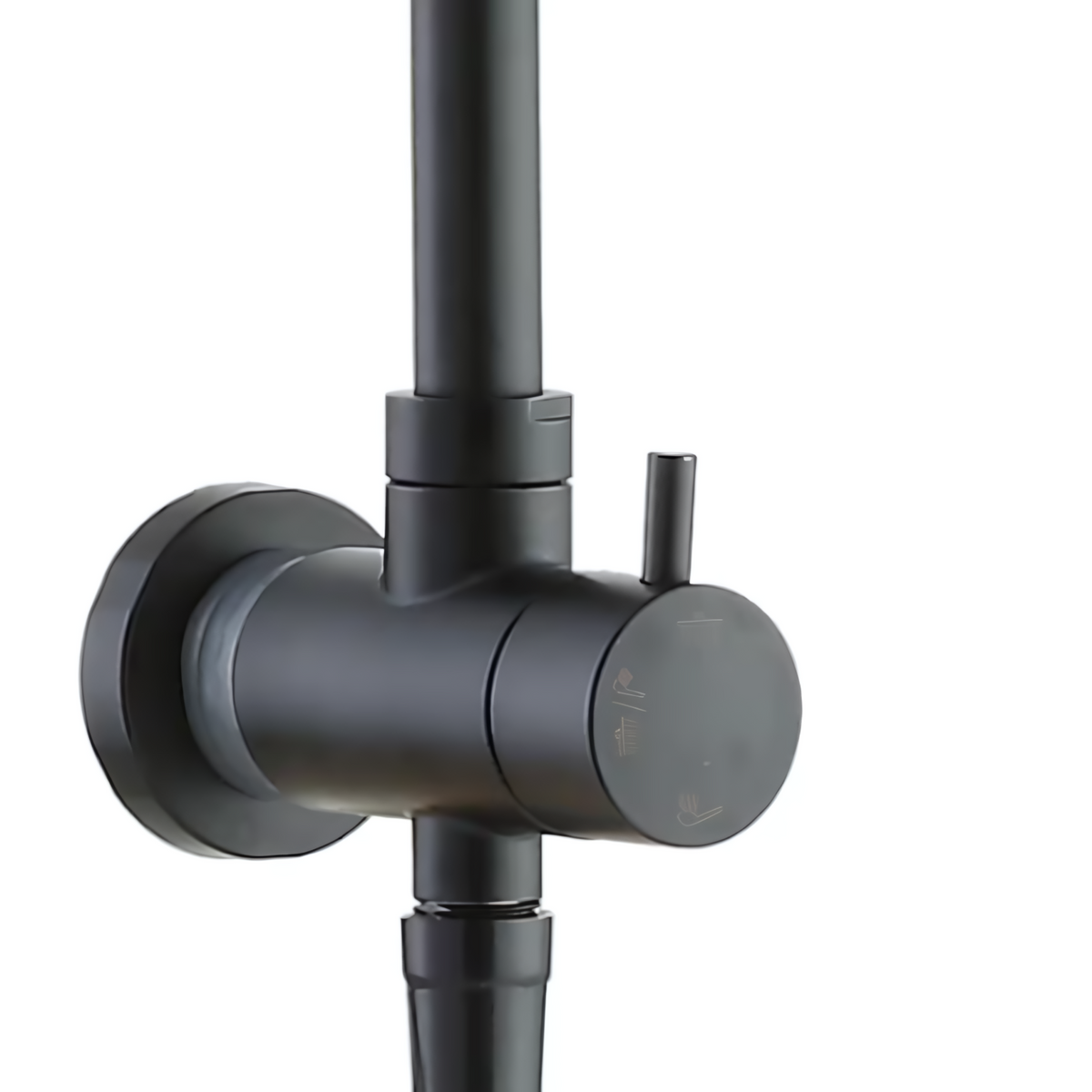 Modern 1-Function Wall Mount Shower Kit in Matte Black