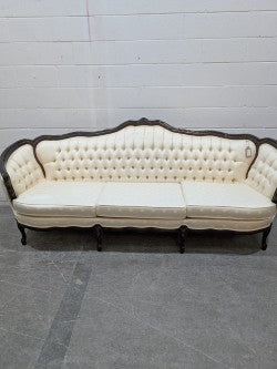 Louis XV Style 3 Seater  Featuring Carved Wood Frame With Tufted Upholstery