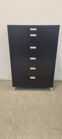 54.5" Black 6-Drawer Dresser