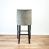 Counter Stool in Grey Velvet