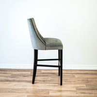 Counter Stool in Grey Velvet