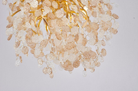 10-Light Gold Chandelier w/Clear and Champagne Glass