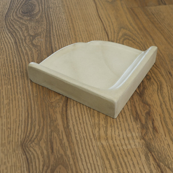 7x7-inch Small Porcelain Wall-Mount Corner Caddy in Chiaro Beige