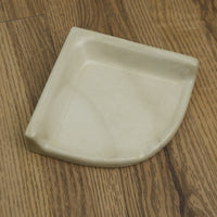 7x7-inch Small Porcelain Wall-Mount Corner Caddy in Chiaro Beige