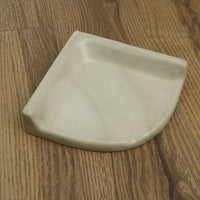 7x7-inch Small Porcelain Wall-Mount Corner Caddy in Chiaro Beige