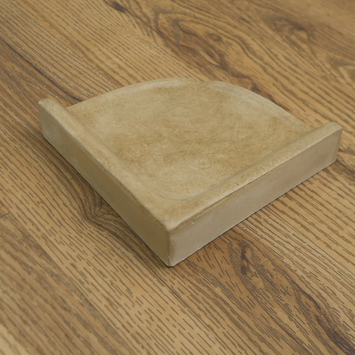 7x7-inch Small Porcelain Wall-Mount Corner Caddy in Noce Beige