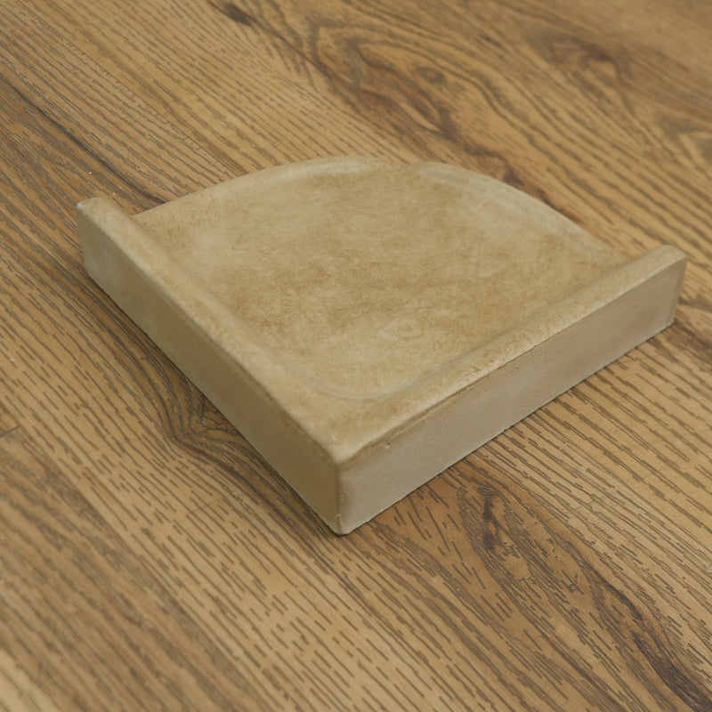 7x7-inch Small Porcelain Wall-Mount Corner Caddy in Noce Beige