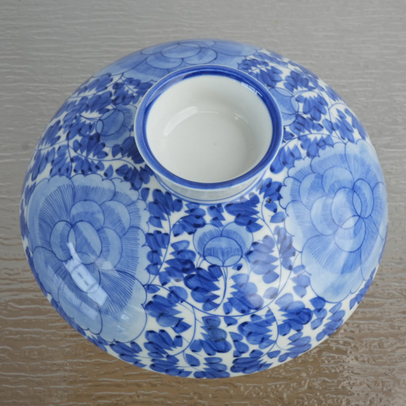 8.5-inch Antique Thai Porcelain Blue and White Lidded Vase