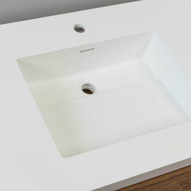 63-inch Porcelain Drop-in Countertop in White