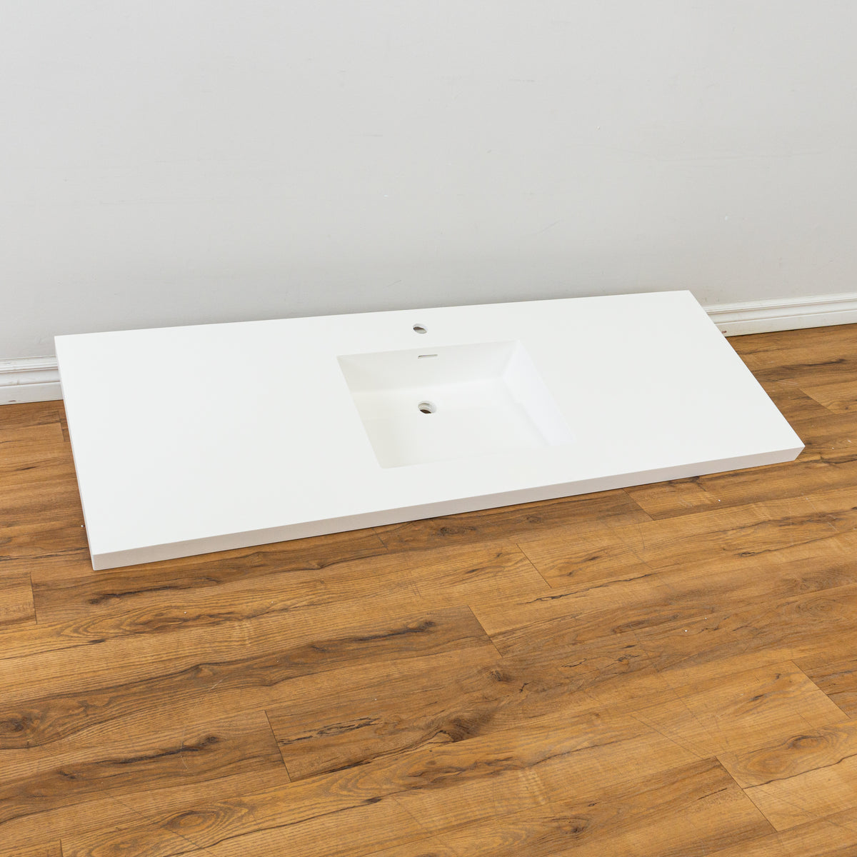 63-inch Porcelain Drop-in Countertop in White