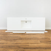 63-inch Porcelain Drop-in Countertop in White