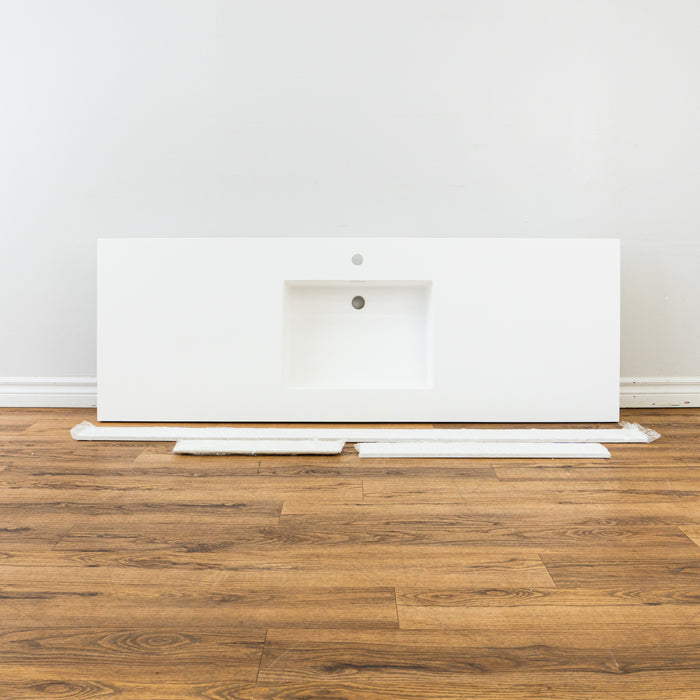 63-inch Porcelain Drop-in Countertop in White