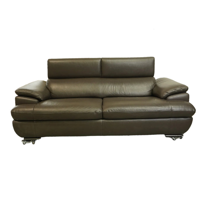 80-inch Wide 2-Seater Leather Sofa in Dark Brown