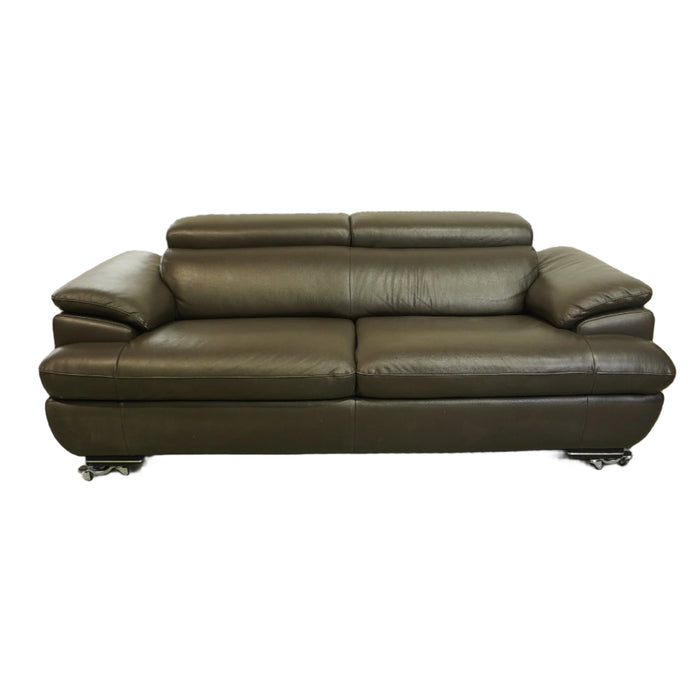 80-inch Wide 2-Seater Leather Sofa in Dark Brown