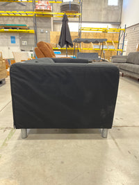 72"W Black Fabric Sofa