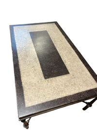 Two Tone Coffee Table with Iron Base