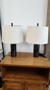 Black Marble Drum Table Lamp