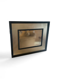 Contemporary Two Tone Silver & Black Framed Wall Mirror