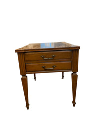 Solid Wood 2-Drawer Side Table