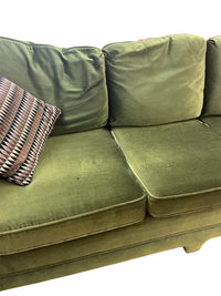 Mid-Century Green Velvet Sofa