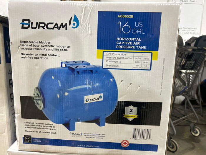 Burcam Horizontal Pressure Tank