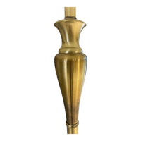 Vintage Brass-Tone Floor Lamp w/ White Fabric Shade