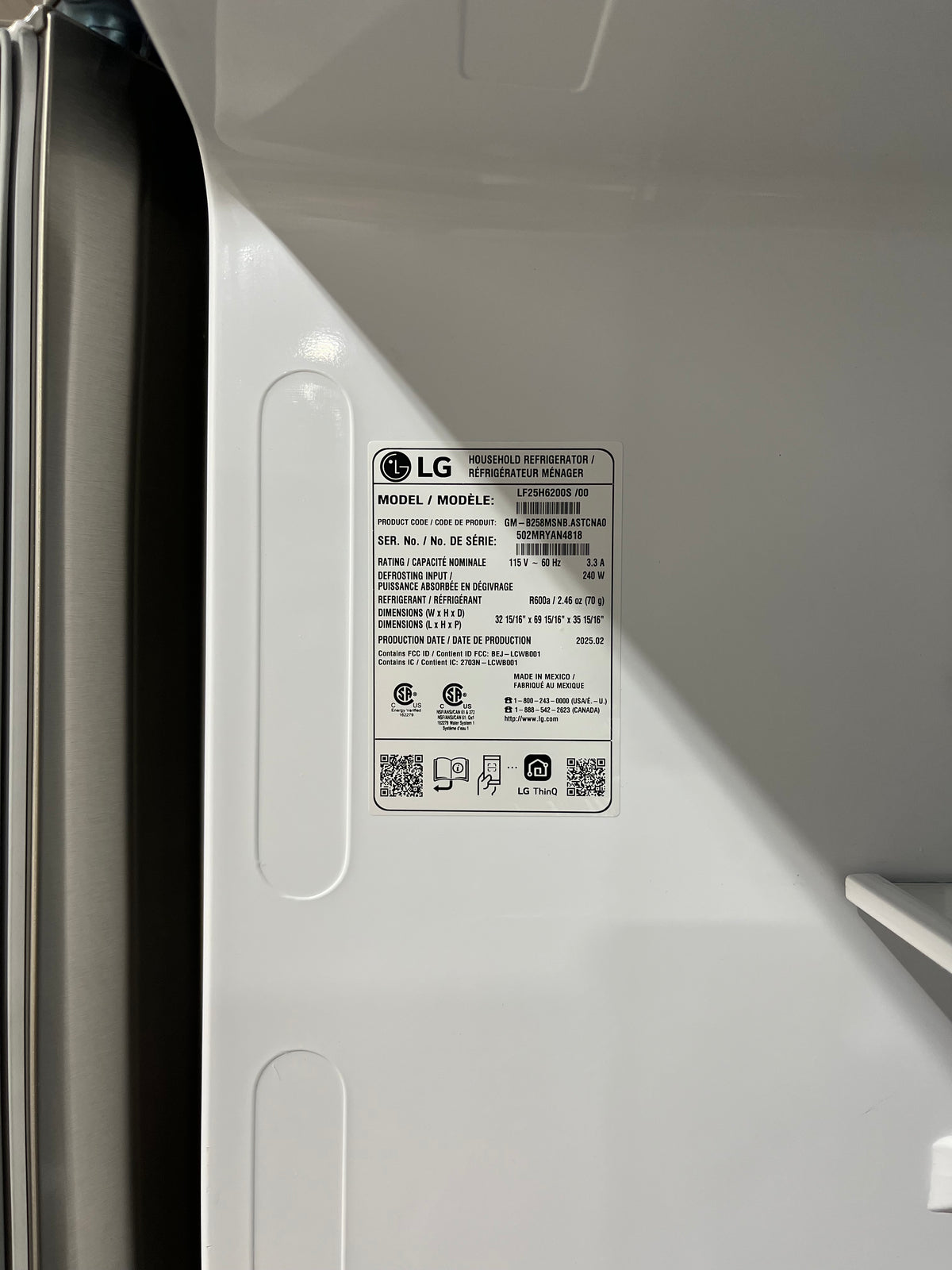 LG 33 in Stainless Steel Standard-Depth French Door Refrigerator w/ Ice Maker