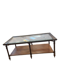 2-Tier Wood Iron Coffee Table