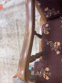 Vintage Wooden Glider Rocking Chair and Ottoman