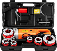 VEVOR Electric Pipe Threader, 2300W Pipe Threading Machine with 6 Dies 1/2"-2", 110V Hand-held Pipe Threader Machine with Copper Motor, Portable Electric Pipe Threading Kit with Carrying Case