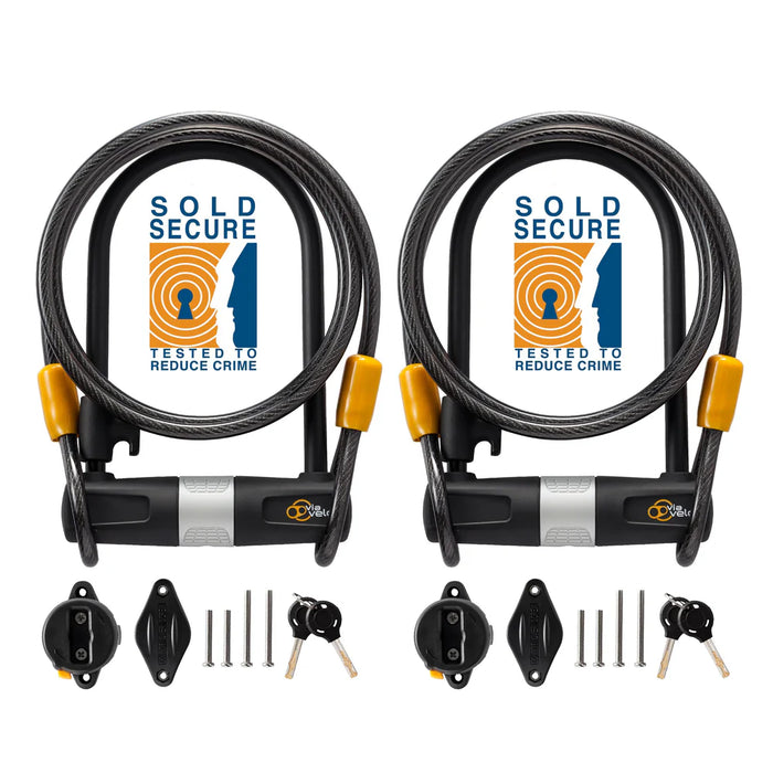 Via Velo Set of 2 U-Locks w/Cables