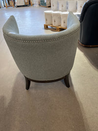 31"W Grey Armchair w/ Rivet Accent