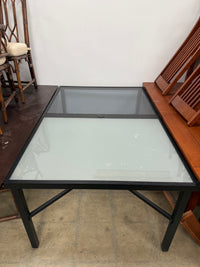 Modern Black and Frosted Glass Patio Table
