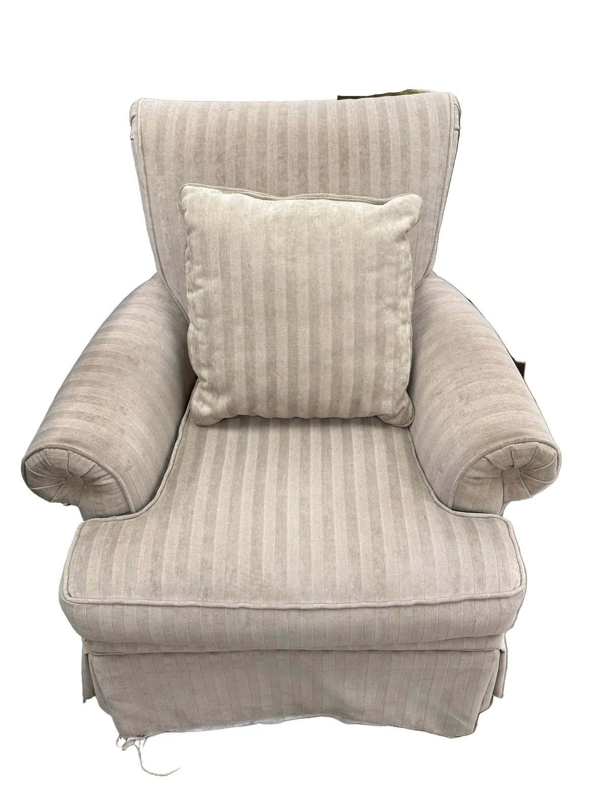 Neutral Striped Club Chair