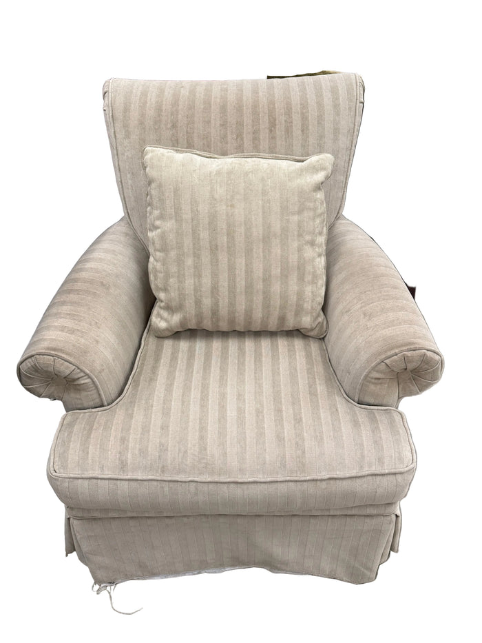 Neutral Striped Club Chair