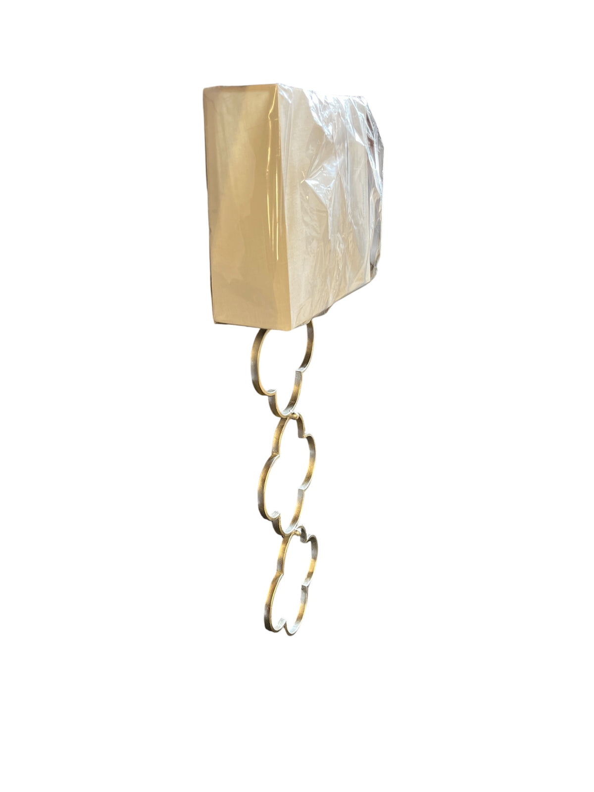 Silver Wall Sconce with Linen Shade