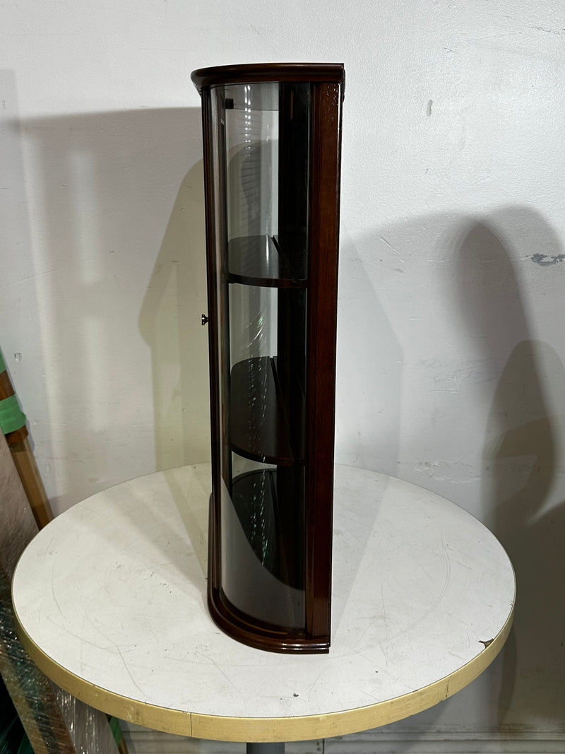 Vintage Bombay Company Curved Glass Wall Curio Cabinet