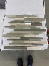 Glass and Stone Blend Mosaic Tile 12.5x12.5 inches