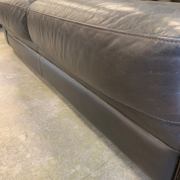 83-inch W 2-Seater Leather Sofa in Black