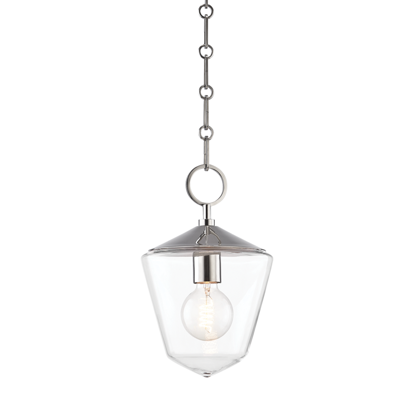 Maple 1-Light Small Pendant with finishing in Polished Nickel