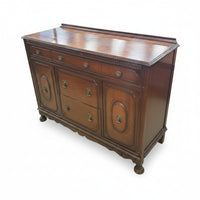 Vintage Wood Sideboard w/ Carved Details