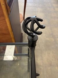 Black Metal Table with Glass Top
