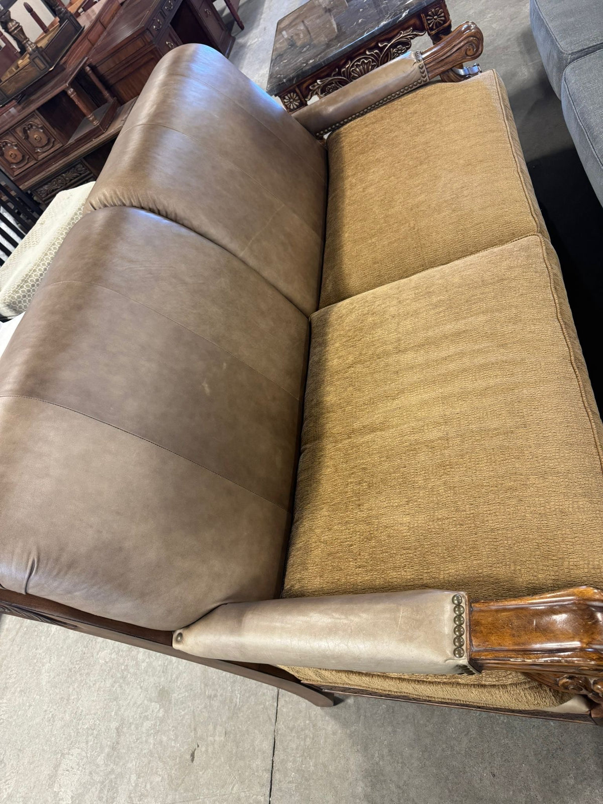 Two-tone upholstery 2 seater sofa
