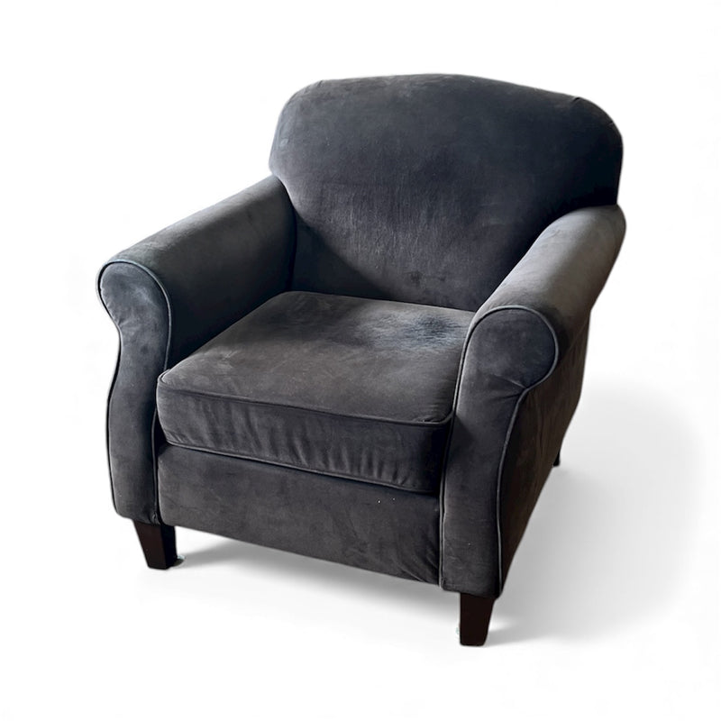 Plush Dark Brown Velvet Armchair