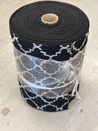 Black and White Area Rug Features a Classic Geometric Moroccan Trellis Pattern