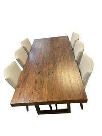 Rustic Dining Table Set - 6 Chairs